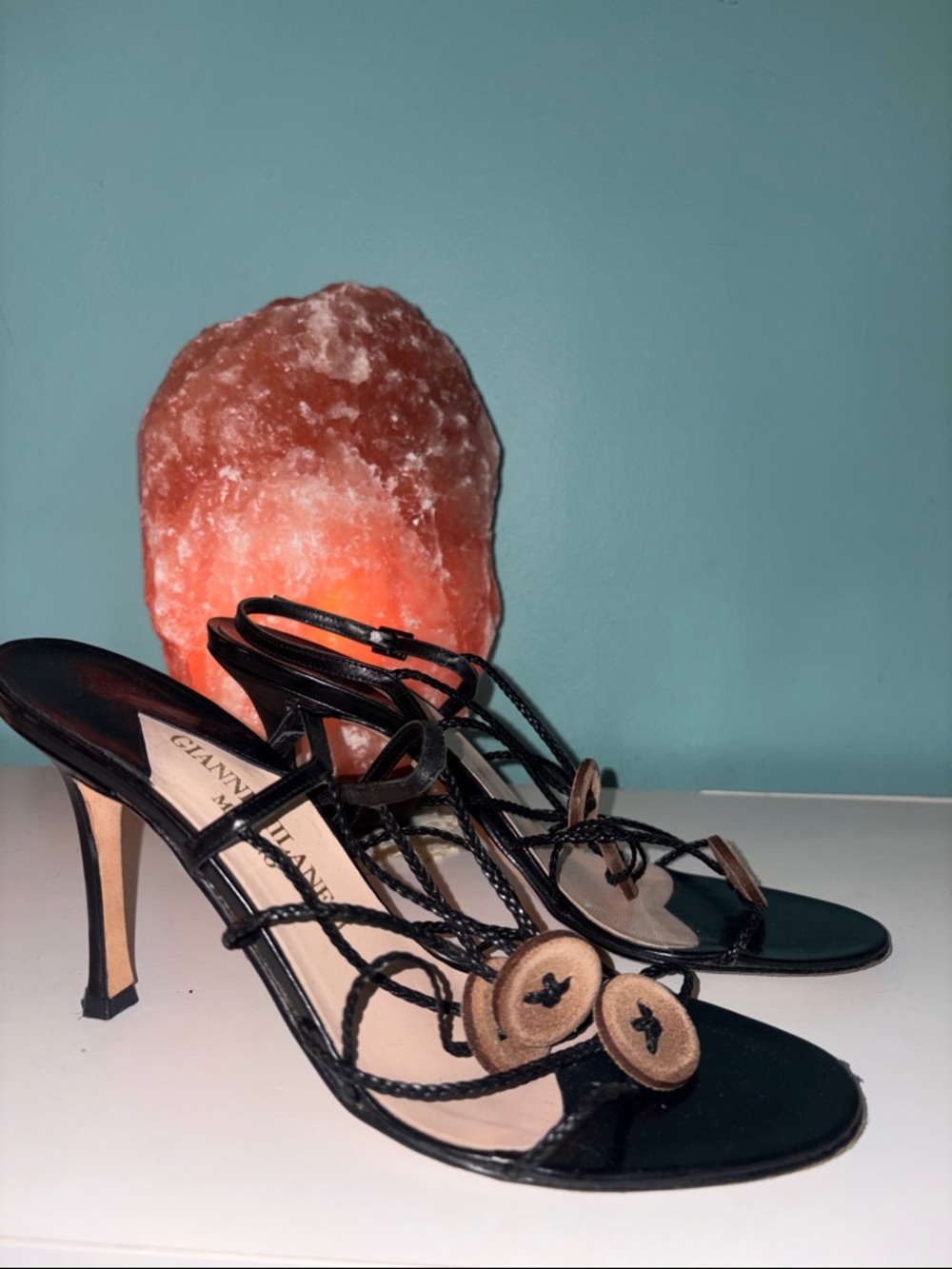 Vintage Gianni Milanesi Braided Strap Slingback Heels